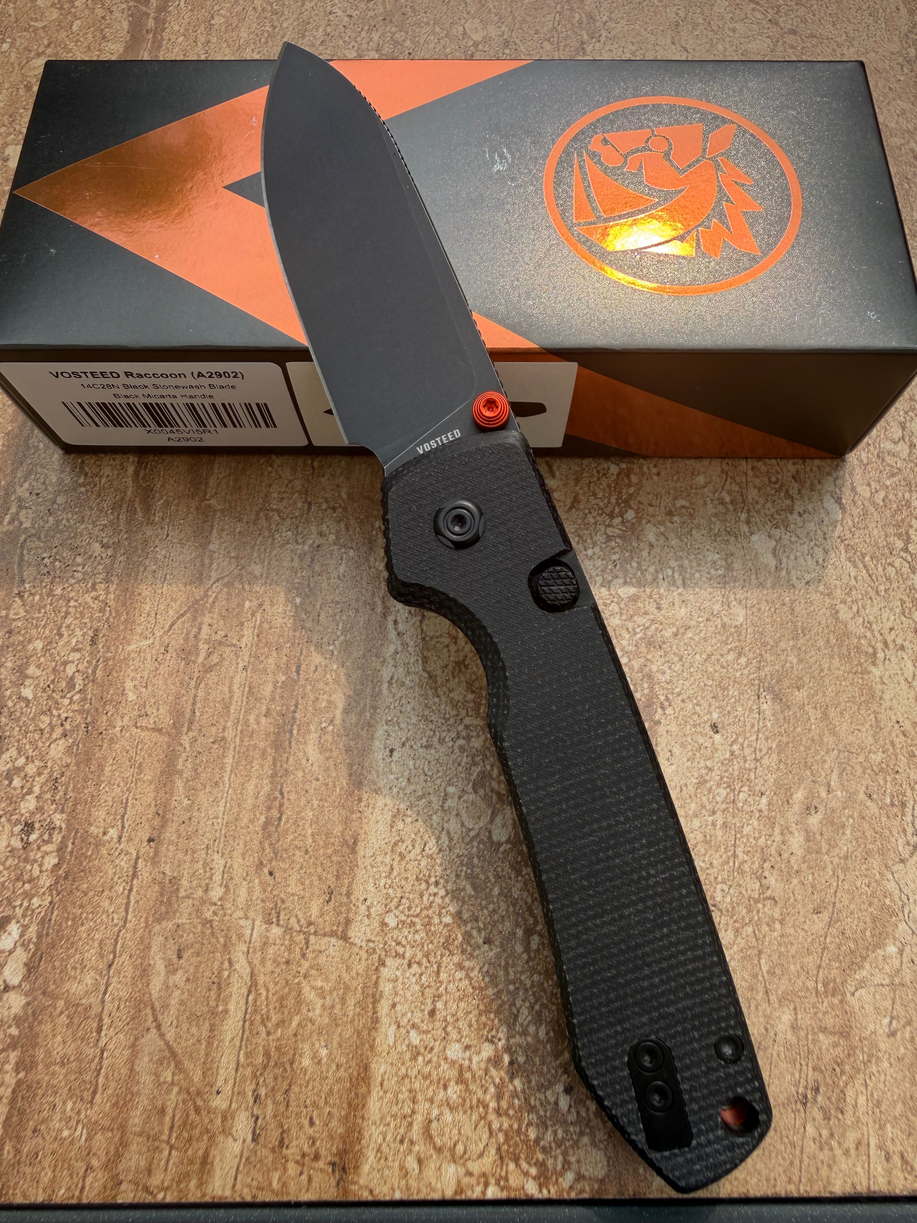 Raccoon 2.0 Top Liner Lock 3.25" 14C28N Blade & Black Micarta Handle A2902